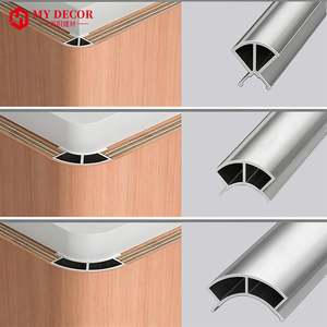 Profilés de panneaux muraux en aluminium anodisé courbé, profil en arc, <span class=keywords><strong>joint</strong></span> d'angle, garniture de finition, directement de l'usine - Product Image 4