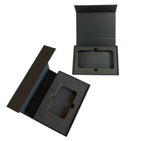 Logotipo personalizado impreso en forma de libro VIP crédito tarjeta de visita Cajas de Regalo Clamshell Cierre magnético revestimiento UV manejo en relieve