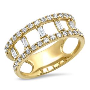 Gemnel минималистичное 925 серебро 18k Золото vermeil Багет cz Двухполосное кольцо - Product Image 1