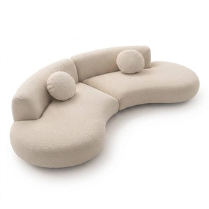 Nuovo Design di Arredamento per la Casa, Divano a Tre Posti <span class=keywords><strong>Moderno</strong></span> in Velluto Bianco Crema, Comodo ed Economico per <span class=keywords><strong>Soggiorno</strong></span> e Appartamento - Product Image 1