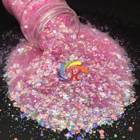 Toptan pembe renk sevgililer günü tıknaz Polyester Glitter Mix toplu epoksi reçine Tumbler el sanatları cam malzeme noel sanat