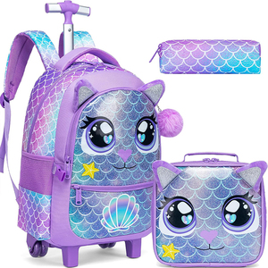 Mochila de Rodinhas Infantil Jasminestar 17" 3 em 1 com Estampa de Coruja, Lancheira e Estojo de Papelaria - Product Image 3