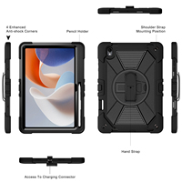 Housse de tablette en silicone antichoc pour Samsung Galaxy Tab S12 Plus 12,4 pouces avec support de poignet pour usage commercial