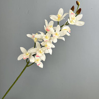 Buket Bunga Phalaenopsis Sutra Buatan 11 Tangkai Baru dengan Sentuhan Lembut untuk Pernikahan, Hotel, Dekorasi Rumah, Natal, Tahun Baru