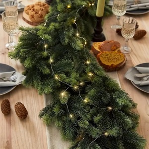 Guirlandes de Noël en rotin, décorations artificielles en aiguilles de pin pour cheminée, décoration de fêtes - Product Image 4