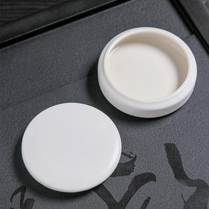 Petit pot de <span class=keywords><strong>rouge</strong></span> à lèvres rond en céramique <span class=keywords><strong>rouge</strong></span> antique, finition émaillée colorée, pour mini-emballage de thé, emballage à bulles plat pour stockage, vente en gros - Product Image 4