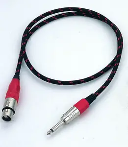 Kabel konektor mikrofon pria ke Rca kualitas tinggi kabel Speaker Video Audio wanita