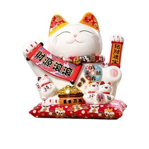 MLY dekorasi rumah listrik 11 inci ukuran besar keramik bisnis berkembang Maneki Neko kucing Beruntung dengan pemanggil kucing - Product Image 3