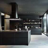 Yaman Armoires de cuisine modernes en métal personnalisées en acier inoxydable 304 finition laquée ignifuge Conception modulaire Meubles complets