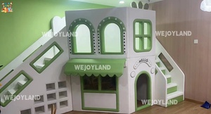 WEJOY <span class=keywords><strong>Mini</strong></span> aire de jeux intérieure en <span class=keywords><strong>bois</strong></span> rose blanc avec <span class=keywords><strong>toboggan</strong></span> pour enfants, aire de jeux pour tout-petits - Product Image 6