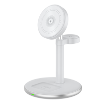 Support de charge sans fil magnétique 3 en 1 15W, support universel réglable pour téléphone, montre, écouteurs, chargeur de bureau