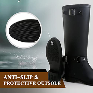 <span class=keywords><strong>Botas</strong></span> <span class=keywords><strong>de</strong></span> Lluvia Duraderas <span class=keywords><strong>de</strong></span> PVC para <span class=keywords><strong>Mujer</strong></span>, Impermeables, a Media Pantorrilla, Estilo Chelsea con Hebilla Decorativa, Acabado Mate - Product Image 5