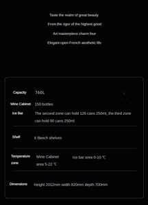 NE-362 <span class=keywords><strong>Cave</strong></span> à <span class=keywords><strong>vin</strong></span> commerciale et domestique à température constante intégrée, meilleur réfrigérateur à <span class=keywords><strong>vin</strong></span> à double zone avec contrôle de l'humidité - Product Image 5