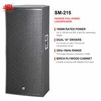 Système audio professionnel JSL SM-215 1000W à double haut-parleur 15 pouces, 2 voies, pleine fréquence, pour spectacles sur scène