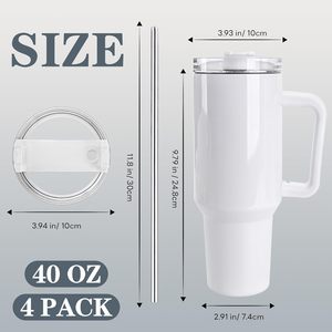 40 Oz Stainless Steel Vacuum Insulated Tumbler with Handle and Straw 12-24 Hours <b>Thermal</b> Insulation White Travel <b>Mug</b> - Product Image 2