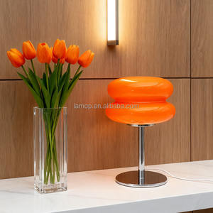 Lampada da Tavolo in Vetro per Ragazze Stile Ins a Forma di Hamburger Lampada d'Ambiente Minimalista Decorativa per Showroom Soggiorno Camera da Letto - Product Image 1