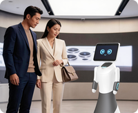 Robot de réception MiCity Lite, robot de bienvenue pour restaurant et salle d'exposition, dialogue vocal multilingue, robot de service intelligent