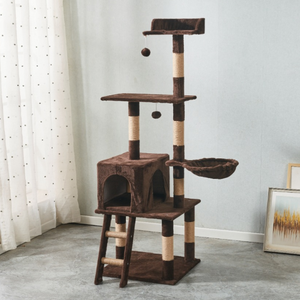 Romanzo giocattolo a cinque fasi con torre <span class=keywords><strong>per</strong></span> <span class=keywords><strong>gatti</strong></span> in Sisal ricoperto di graffio <span class=keywords><strong>colonna</strong></span> da arrampicata in fibra naturale economica gattino attività gatto albero - Product Image 5