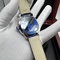 Montre à quartz pour homme Luxury World Map, double fuseau horaire, tourbillon, squelette, crocodile bleu, Jacobs Relojes
