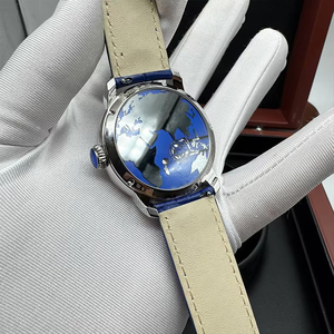Reloj de Cuarzo de Lujo para Hombre con Mapa <span class=keywords><strong>del</strong></span> Mundo, Doble Zona Horaria, Tourbillon, Esqueleto, Correa de Cocodrilo Azul, Jacobs Relojes - Product Image 6