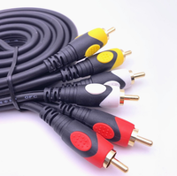3 RCA kabel Audio Stereo untuk komputer dan kamera menggunakan kombinasi pelindung jalinan jaket pria-pria konektor grosir