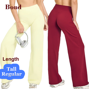 Leggings <span class=keywords><strong>Bond</strong></span> Oem Plus Size, Sólidos, Acampanados, de Alta Elasticidad, Elásticos en Cuatro Direcciones, Transpirables, de Secado Rápido, para Yoga, para Mujer - Product Image 1