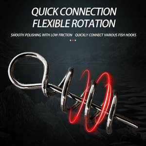 100 pièces/sac, crochet à manivelle pour vers de pêche, goupille de centrage, appâts de pêche, leurres souples, montages fixes, aiguille à ressort, accessoires de verrouillage à torsion - Product Image 3