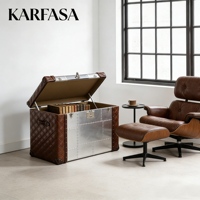 Coffres en aluminium de style loft industriel, coffres de rangement en métal, valises de voyage, tables basses latérales, armoires, meubles de décoration pour la maison
