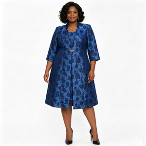 Elegante Conjunto de Vestido y Chaqueta de Dos Piezas para Iglesia, Ideal para Eventos Formales de Domingo, Madres de la Novia y Coros - Product Image 3