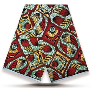 Pissenlit <span class=keywords><strong>rouge</strong></span> et jaune mode vibrant coton de haute qualité <span class=keywords><strong>rouge</strong></span> dynamique <span class=keywords><strong>Pagne</strong></span> <span class=keywords><strong>Africain</strong></span> tissu imprimé à la cire - Product Image 4