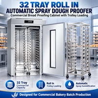 Armoire de levage automatique professionnelle à 32 plateaux avec pulvérisation et chariot pour boulangerie