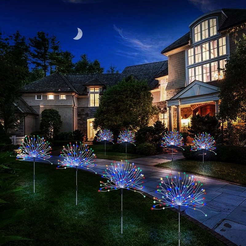 Hot selling LED Solar Fireworks Light