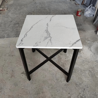 Mobilier Commercial d'hôtellerie 70x70 CM, Table carrée en pierre frittée, Table à manger d'hôtel