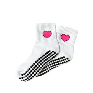 Wholesale Custom Logo High Quality Knitted Jacquard <b>Breathable</b> Yoga Pilates Grip <b>Socks</b> for Girls - Product Image 1