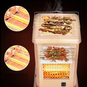 400W Cooking Function Electric Barbecue Winter Room Heater 5 Sides Quartz Electric Heater