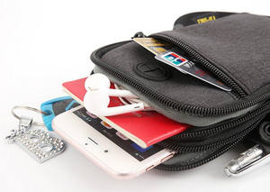 Borsa a tracolla per cellulare <span class=keywords><strong>blu</strong></span> da <span class=keywords><strong>uomo</strong></span> con foro per cuffie, resistente, Oxford, passaporto EDC, - Product Image 5