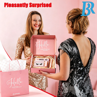 Kundenspezifische Kosmetikverpackungen aus steifer Pappe, Make-up-Pinselboxen, Poly-Mailer, rosa Luxus-Einkaufstaschen, Parfüm-Geschenksets, Nagelpflegeprodukte