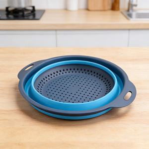 Panier égouttoir pliable en silicone, filtre à eau télescopique multifonctionnel pour cuisine domestique, idéal pour le lavage des légumes et des aliments - Product Image 5