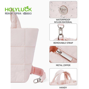 Logotipo personalizado Color Tamaño Aceptar Moda Impermeable Puffer <span class=keywords><strong>Toto</strong></span> Bolsa Moda Puffy Acolchado Bolsa de mano con correa ajustable - Product Image 5