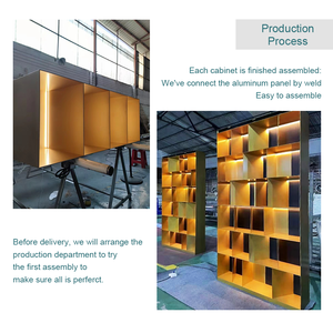 Fabrication de bureau Armoire de classement murale usagée avec <span class=keywords><strong>casier</strong></span> en métal noir Armoire de rangement à tiroirs Grande armoire métallique à cadre en aluminium élevé - Product Image 6