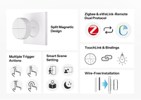 Interruptor Inalámbrico de 4 Botones Sonoff SNZB-01M, Botón Inteligente Wi-Fi para Escenas, Diseño Magnético Dividido, Activador de Escenas de un Toque, Control Remoto