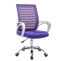 Chaise de bureau réglable en tissu maillé coloré avec cadre métallique chromé, prix d'usine
