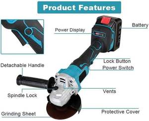 21V Cordless Li-Ion Electric Angle <b>Grinder</b> Battery Powered Wireless Brushless with Grinding Disc Wheel <b>Mini</b> Industrial/DIY - Product Image 3