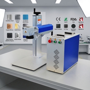 ActionLasers ACTION 20W 30W 50W <b>Split</b> Fiber Laser Marking <b>Machine</b> Blue and White Portable Metal Laser Engraver for Jewelry - Product Image 1