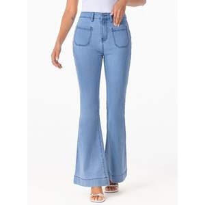 Pantalones Vaqueros de Campana de Cintura Alta para Mujer Sidefeel 2024, Pantalones de Mezclilla Elásticos de Pierna Ancha, Talla XL, Transpirables y Modernos HX78362 - Product Image 3