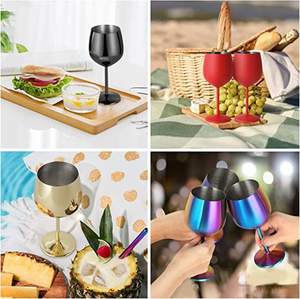 Flûtes à champagne en acier inoxydable incassable de qualité supérieure, verres à vin dorés, gobelets vintage personnalisés, 18 oz - Product Image 5