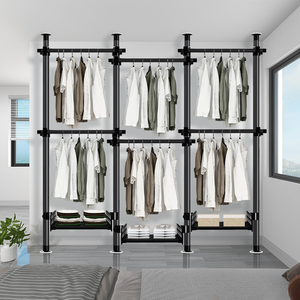 Armoire mobile de grande taille de haute qualité, <span class=keywords><strong>amovible</strong></span>, sur mesure, rail à vêtements extensible pour la maison, gain de place, salon, armoire portable - Product Image 2