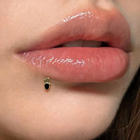 Anneau labret style Hamsa en acier inoxydable hypoallergénique, bijoux de piercing corporel pour hélix, tragus, lobe, calibre 16, vente en gros