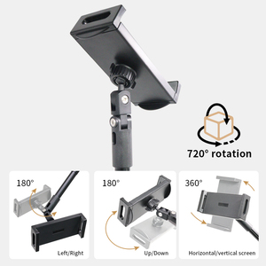 Lười biếng đứng máy tính bảng chủ với 720 ° xoay Heavy Duty cơ sở thép có thể điều chỉnh chiều cao cho điện thoại máy tính bảng trên không bắn ổn định không có sag - Product Image 4