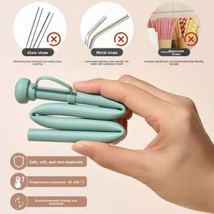 Food Grade Silicone <b>Straw</b> with Dinosaur Hat Dust Plug Cute Cartoon Silicone <b>Straw</b> Compatible with Stanley Tumbler - Product Image 4